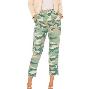 NEW Mother Shaker Camo Cropped Pants Size 27 Blue Green Camo